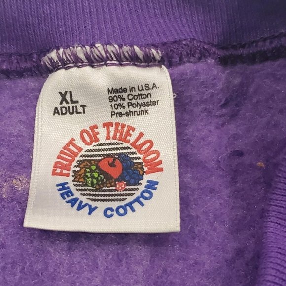 Vintage 90s Purple Granny Core Open Cardigan Sweatshirt Purple Butterflies XL - Picture 9 of 10
